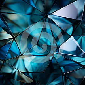 Abstract triangles harmonize blue, green, white, and lively cyan, a visual spectacle