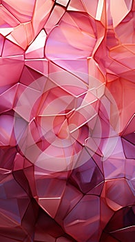 Abstract triangles harmonize shades of pink, white, and gleaming gold, visual enchantment
