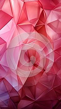 Abstract triangles harmonize shades of pink, white, and gleaming gold, visual enchantment