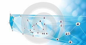 Geometric triangles shape connections cyber security layout
