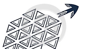 Abstract Triangular Arrow Geometric Design Element, vector design Generative AI
