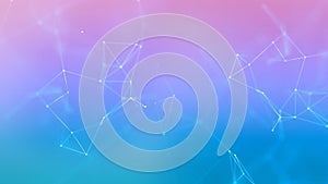 Abstract triangular networks connecting dots. Geometric plexus background