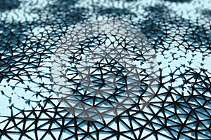 Gray wireframe backdrop