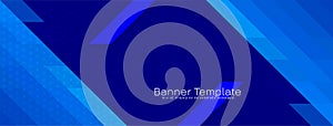 Abstract triangular pattern mosaic design blue color banner