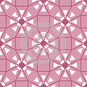 Abstract triangular polygonal shape kaleidoscope geometry seamless pattern template circle decorative vector.