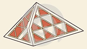 Abstract Triangular Pyramid, Modern Geometric Art Vector Design, vector design Generative AI