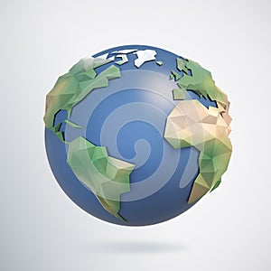 Abstract triangulated globe 3d rendering