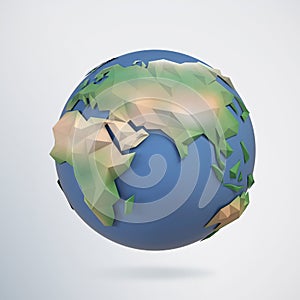 Abstract triangulated globe 3d rendering