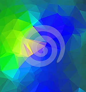 Abstract triangulation geometric green and blue background