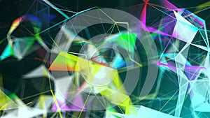 Abstract triangulation plexus with connections in space, background with connecting dots and lines, 3d rendering