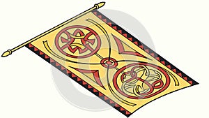 Abstract Tribal Banner with Complex Geometric Pattern Design, vector design Generative AI