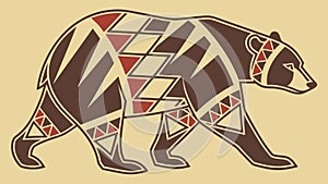 Abstract Tribal Bear Motif Pattern Vector, vector design Generative AI