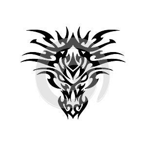 Abstract Tribal Tattoo Dragon Head Graphic Vector Element