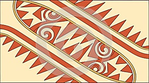 Abstract Tribal Zigzag Pattern, Ethnic Decorative Design Element, vector design Generative AI