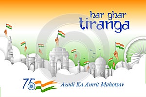 abstract tricolor banner with Indian flag for 15th August Happy Independence Day of India Har Ghar Tiranga