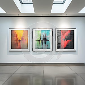 Abstract Triptych: Global Stock Exchanges in Vibrant Colors