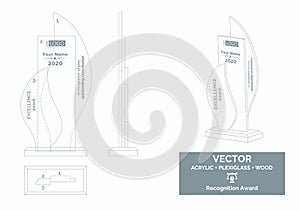 Abstract Trophy Vector Template, Business Trophy Distinction Award. photo