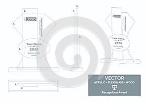 Abstract Trophy Vector Template, Business Trophy Distinction Award,