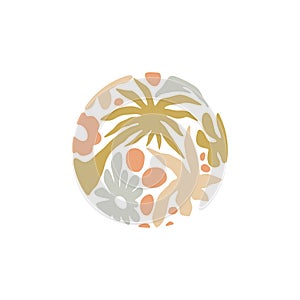 Abstract Tropical logo design vector logo template