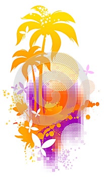 Abstract tropical scene