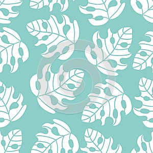 ABSTRACT TROPICS Leaves Seamless Pattern Vector Illustration