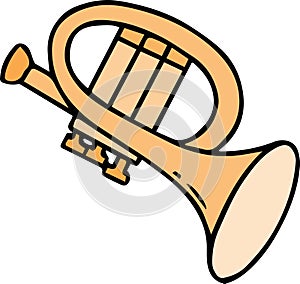 Abstract trumpet clipart design on white