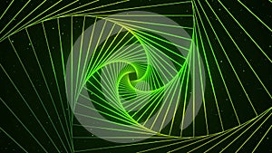 abstract tunnel with green neon (looping background)