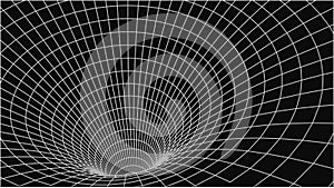 Abstract tunnel. Vector wormhole. 3D corridor mesh