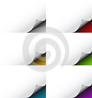 Abstract Turned Page Background Set