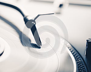 Abstract turntable with vinyl record