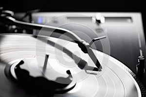 Abstract turntable with vinyl record