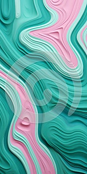 Abstract Turquoise And Pink Wavey Background With Meticulous Detail