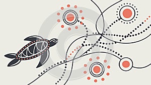 Abstract turtle with network connections, environmental tech, vector design Generative AI