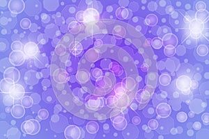 Abstract Twinkle Stars, Lights, Sparkles and Bubbles in Purple and Blue Background