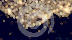 Abstract twinkling warm white bokeh blur lights overlay background top