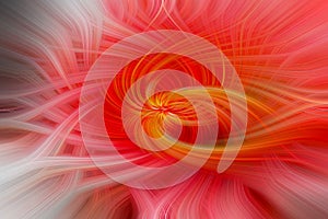 Abstract twirl effect added to a photo to create a background with orange red white colors