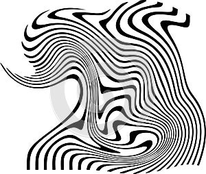 Abstract twirl simple black strips white background shaded strips vivid vector illustration wallpaper.