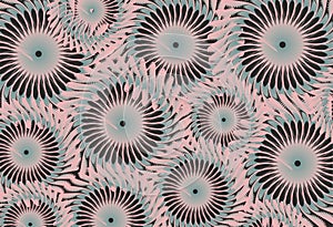 Abstract twirled floral motifs for textiles or fabrics