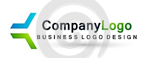 Abstract two arrows shaped business Logo union on Corporate Invest Business Logo design. Financial Investment on white background