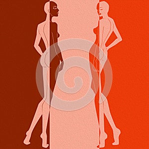 Abstract of two elegant woman