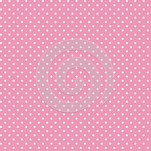 Abstract two tone geometric seamless pattern Delicate white polka dots isolated on a light pink background