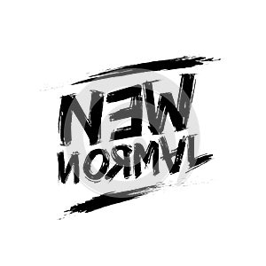 Abstract Typography of New Normal. Grunge Version. Isolated Vector Illustration