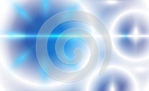 Abstract UFO circle blurred blue sky background with light bokeh. Vector illustration