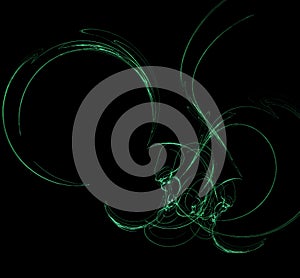 Abstract ufo green fractal background. Fantasy fractal texture. Digital art. 3D rendering. Computer generated image