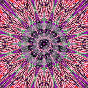 Abstract ultra violet mandala background with rainbow rays design