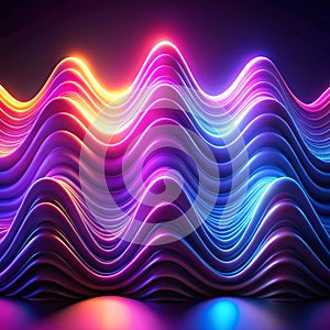 Abstract ultraviolet glowing waves background