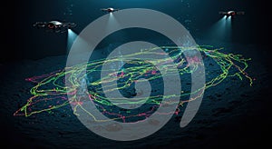 Abstract underwater exploration with drones