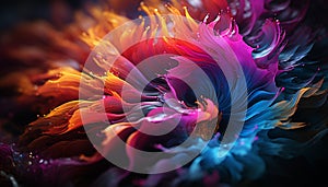 Abstract underwater flower in vibrant purple colors generated by AI