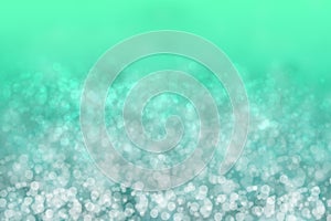 Abstract underwater illustration. Nice abstract gradient turquoise light green background with bokeh circles from unterwater