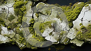 Abstract underwater landscape with green algae flowing in dirty water generated by AI